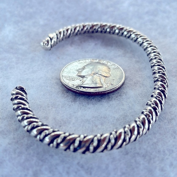 Sterling Rope Cuff Bracelet - Picture 2 of 2
